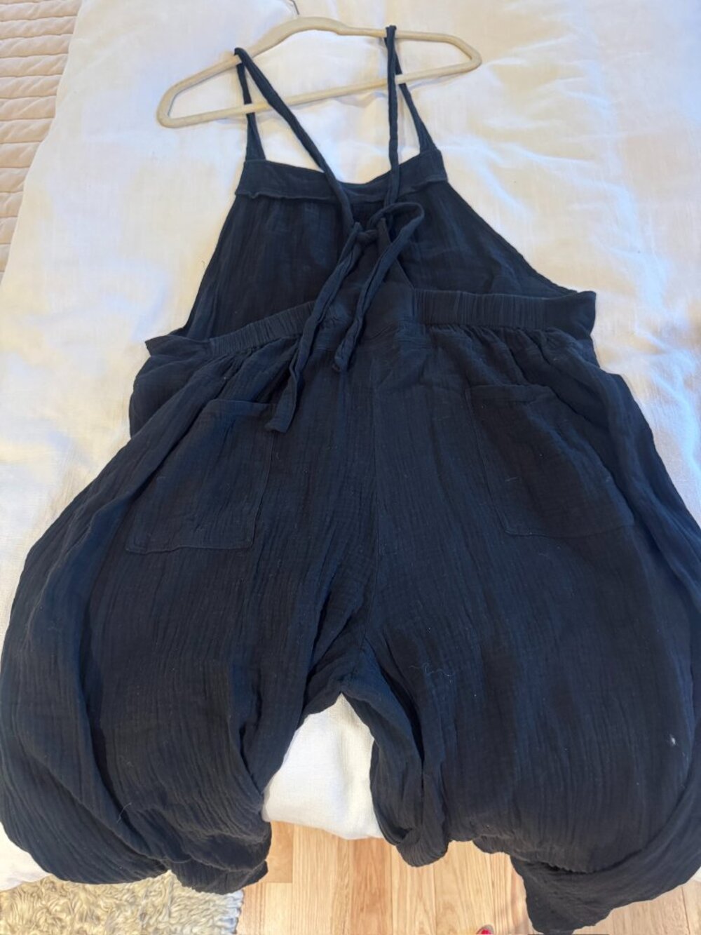 Casly Lamiit Wide Leg Bib Jumpsuit XL Black - Picture 5 of 7